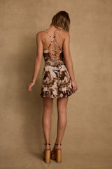Belle Mocha Floral Mini Dress