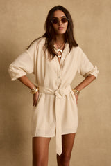 Barcelona Natural Belted Dress