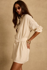 Barcelona Natural Belted Dress