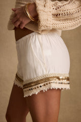Nayeli Gold Embellished Shorts