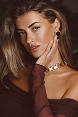 Tiana Stone and Gold Earrings