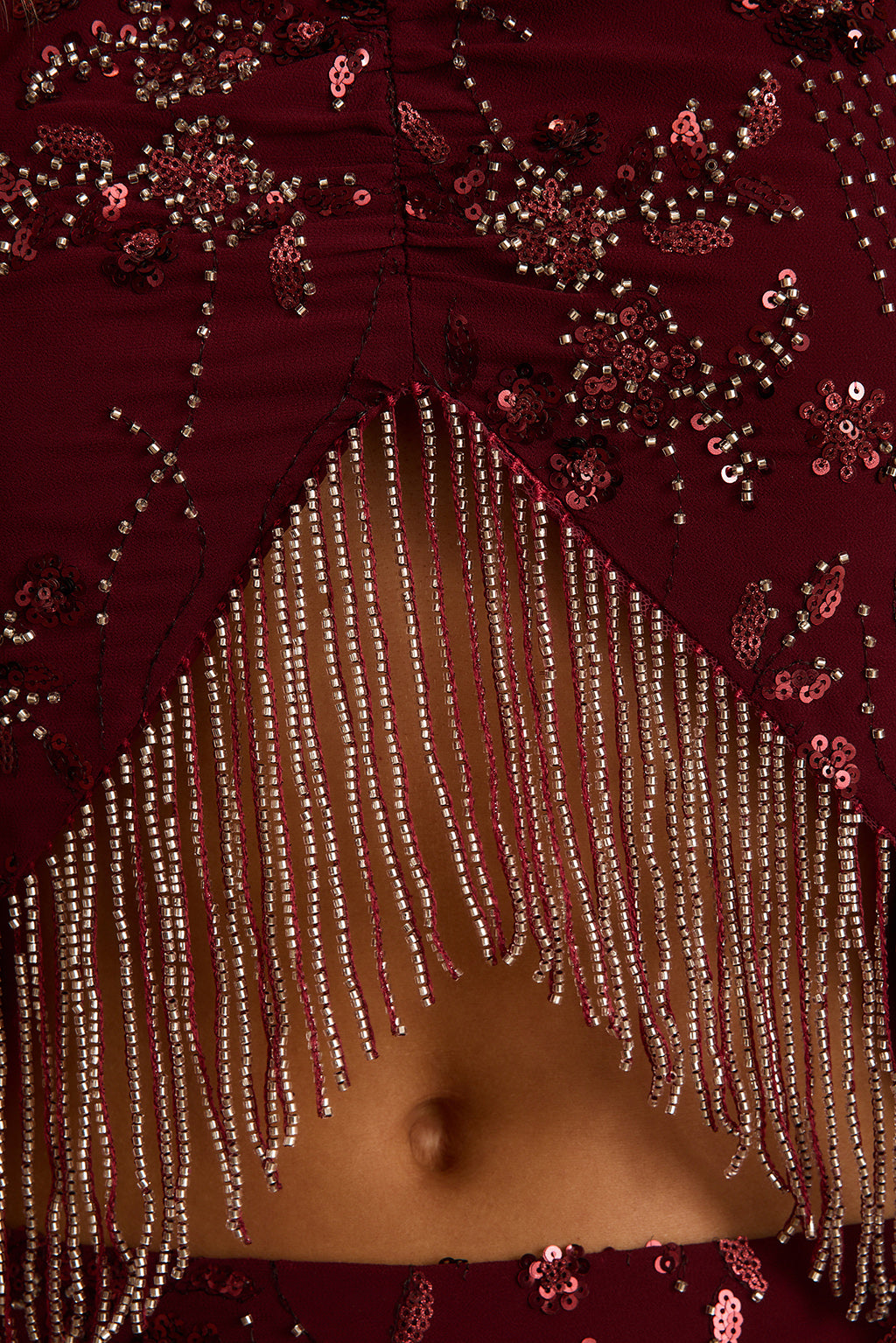 Capri Mulberry Beaded Halter Top