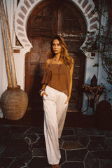 Moonlit Kiss Cream Satin Trousers