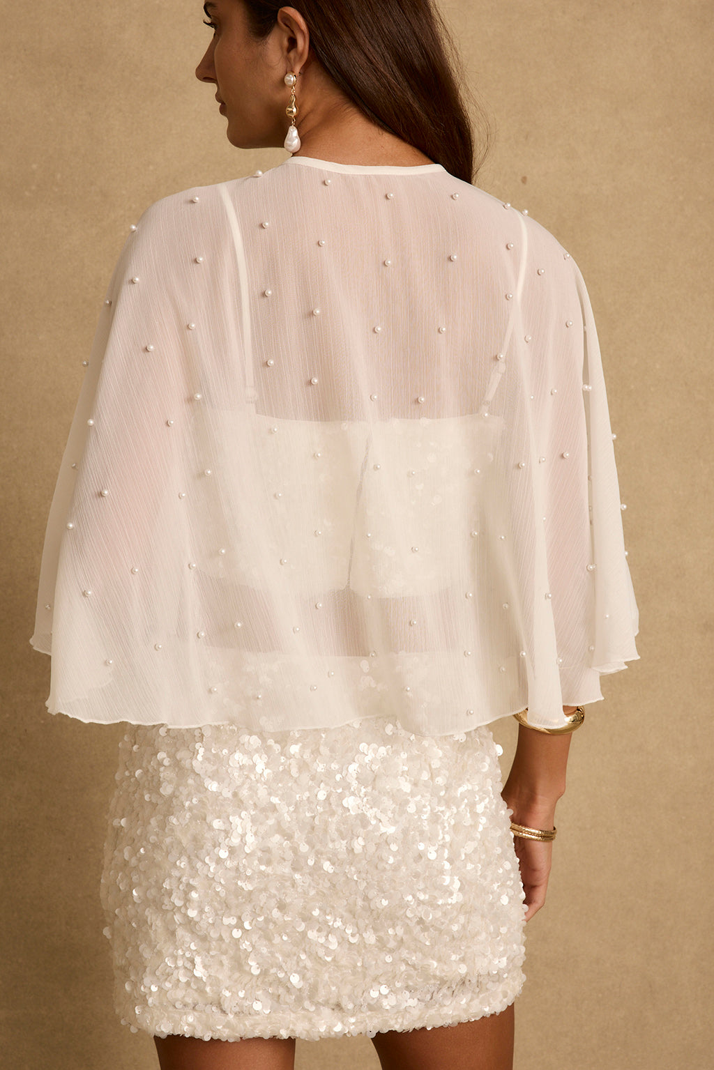 Isadora Pearl Embellished Cape