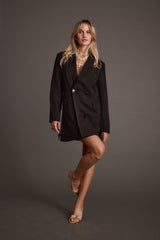 Fulton Black Blazer Dress With Fringe