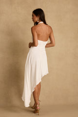 Francesca White Halter Midi Dress
