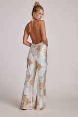 Genevieve Revolution Ivory Multi Jumpsuit