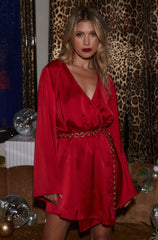 Gold Standard Red Kimono Dress