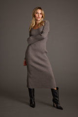 Gwyneth Grey Sweater Midi Dress