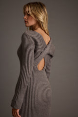 Gwyneth Grey Sweater Midi Dress