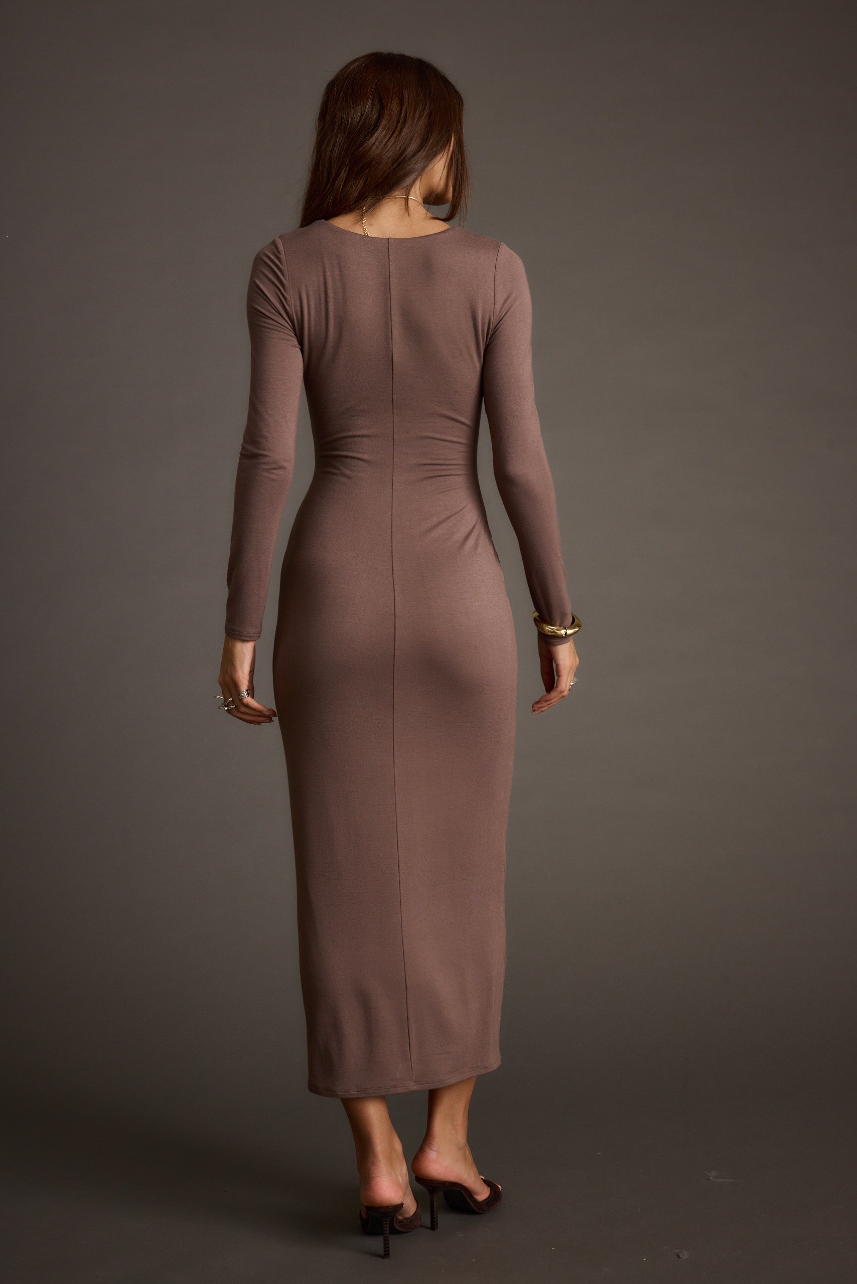 Giavana Dark Taupe Maxi Dress