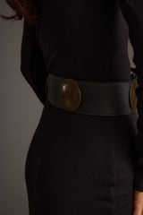 Greenwich Black Medallion Statement Belt