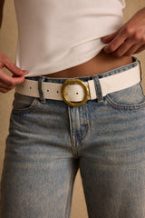 Hacienda White and Gold Belt