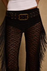 Happy Hour Black Fringe Pant
