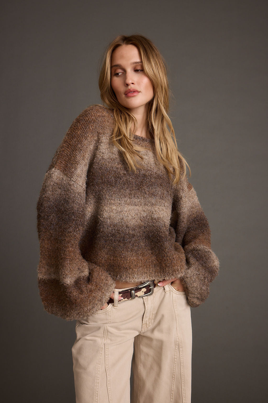 Helena Ombre Balloon Sleeve Sweater