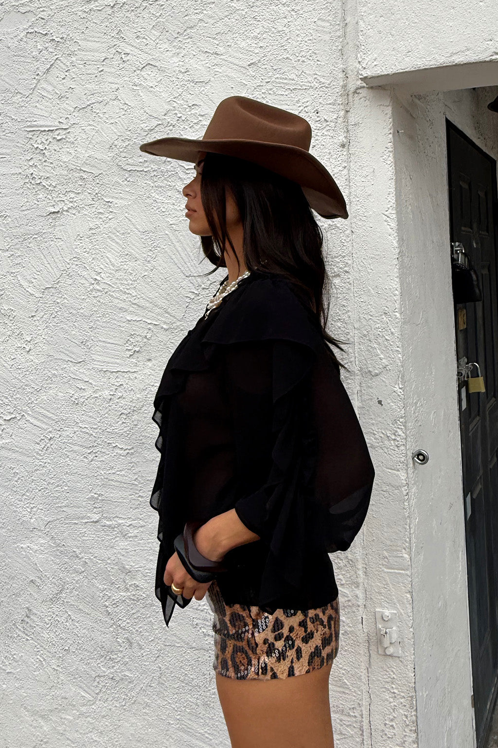 Harlow Black Ruffle Blouse