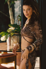 Hasey Mocha Snake Mesh Sarong