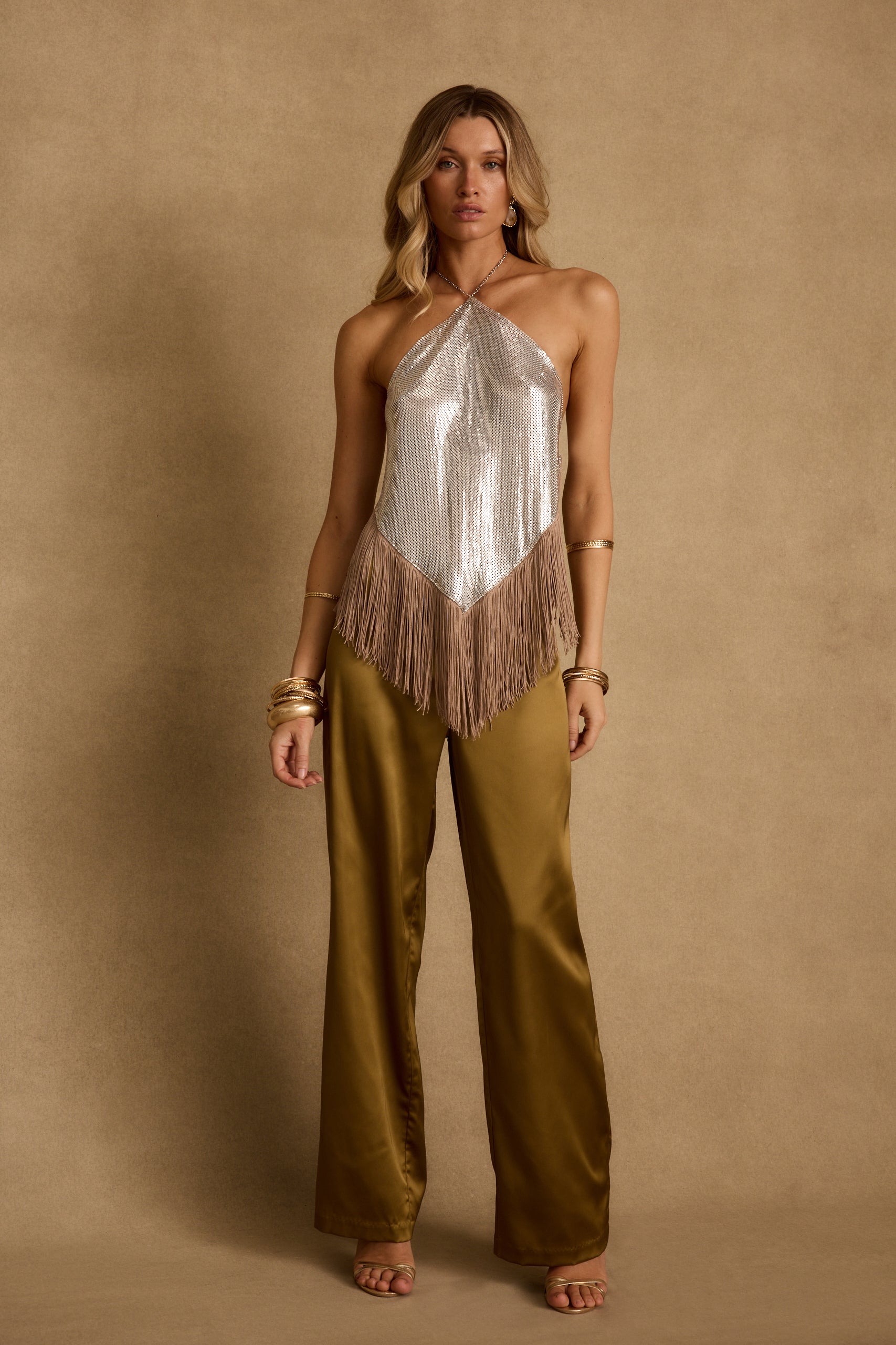Haze Chainmail Fringe Halter Top