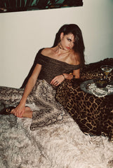 Hypnotized Gold Lurex Off The Shoulder Top