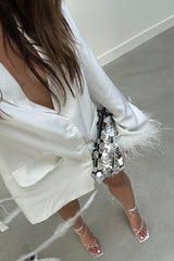 Tease Me White Feather Blazer