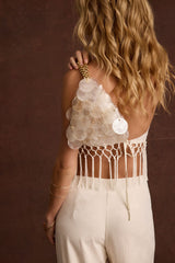 Adara Ivory Shell Payette Bag