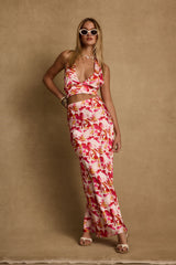 Joelle Pink Floral Maxi Skirt