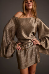 Kahlo Gunmetal Mini Dress