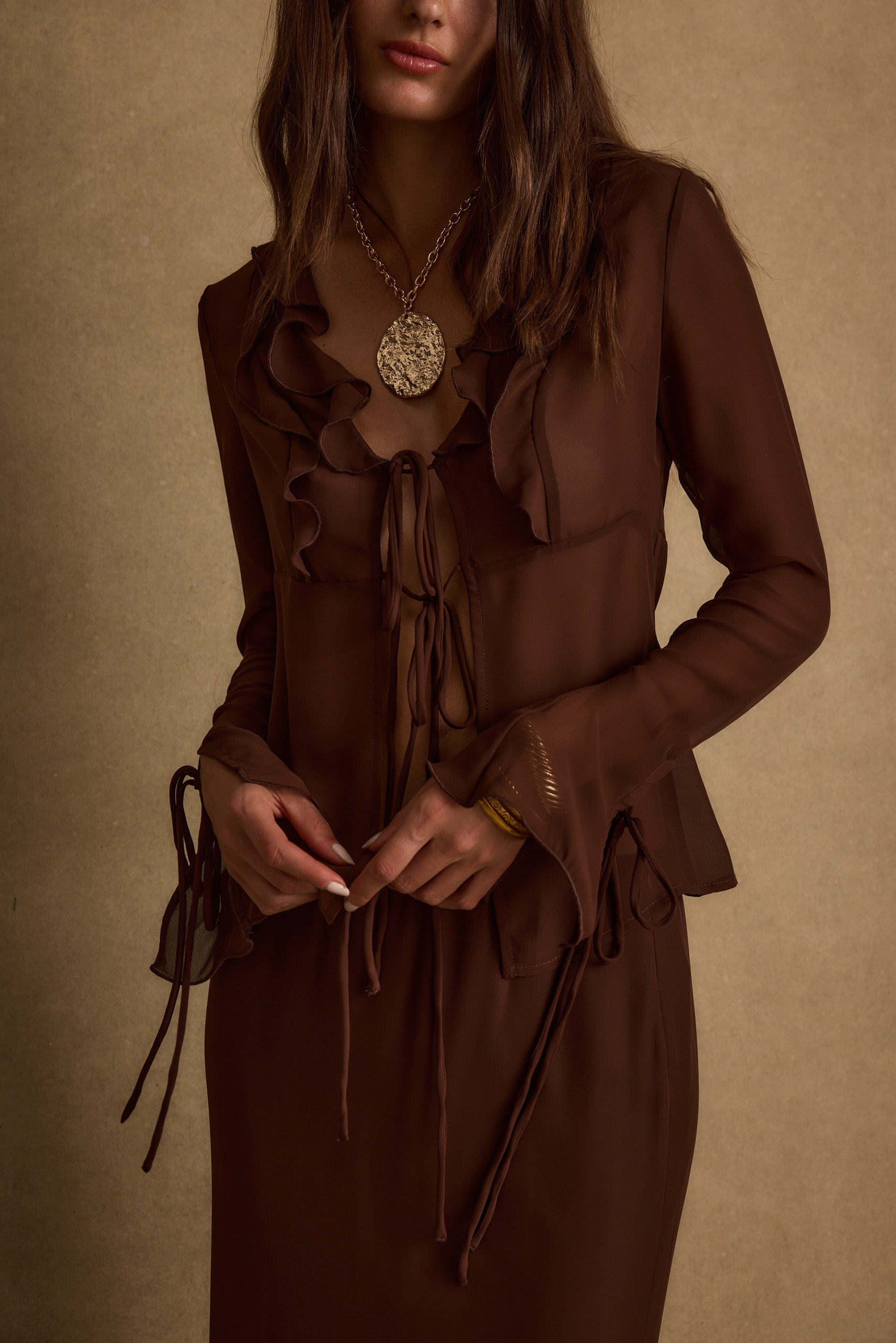 Layla Mocha Long Sleeve Top