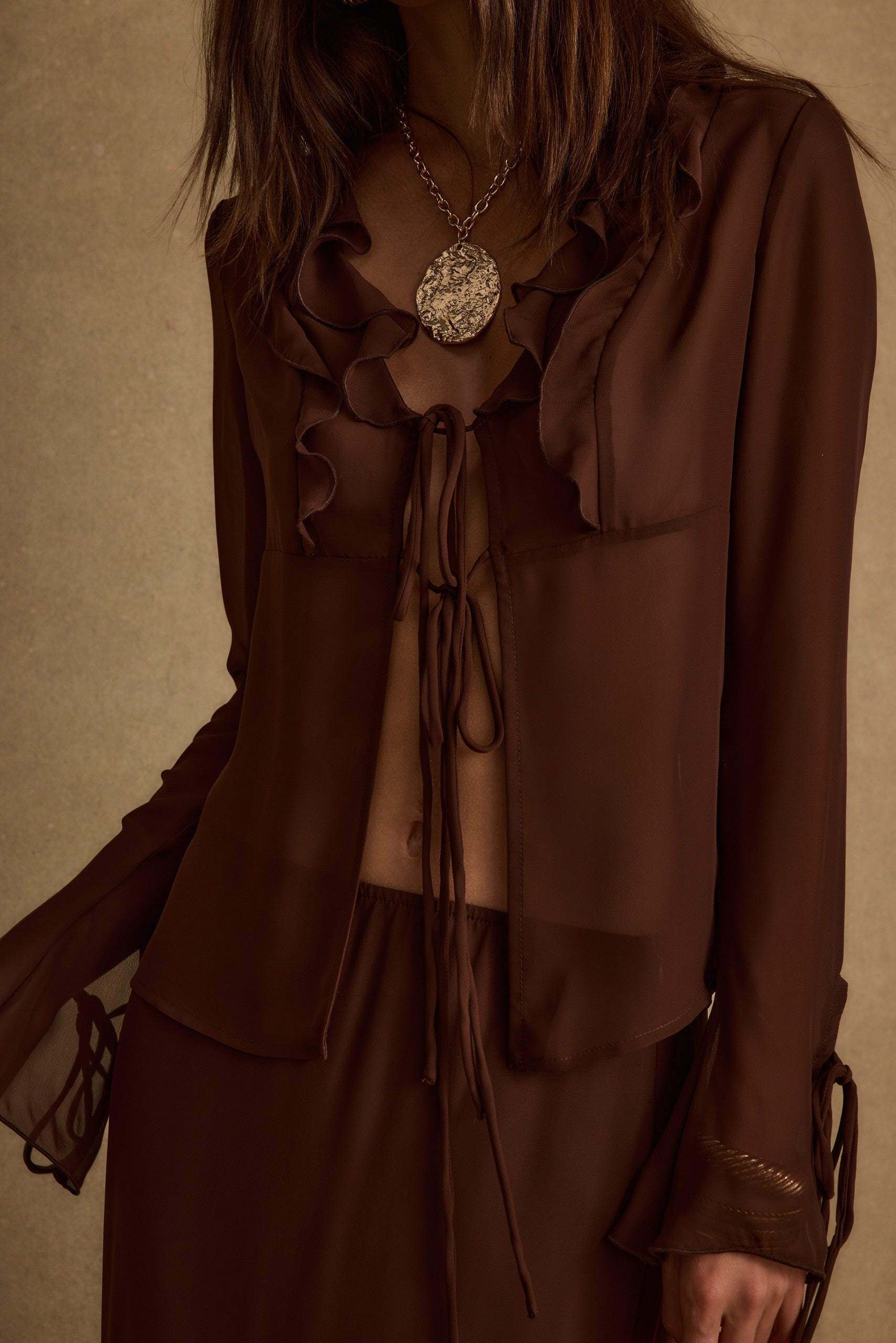 Layla Mocha Long Sleeve Top