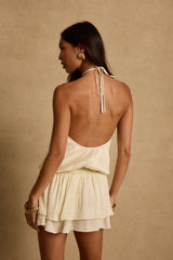 Lennox Cream Halter Mini Dress