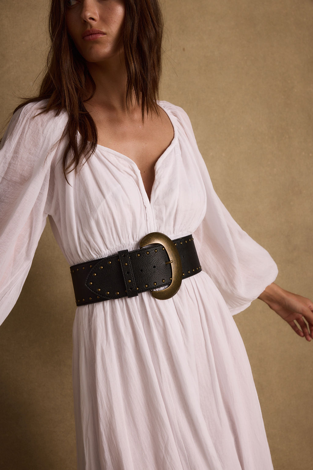 Mabel Black and Gold Studded Belt