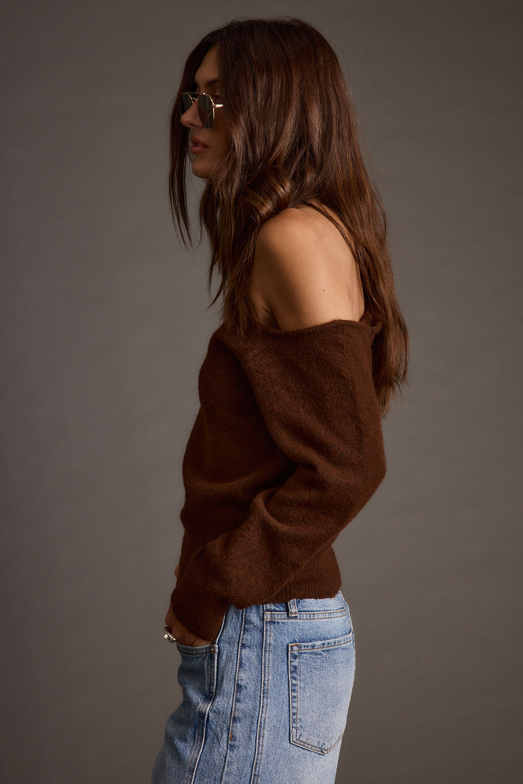 Margot Cinnamon Asymmetrical Sweater