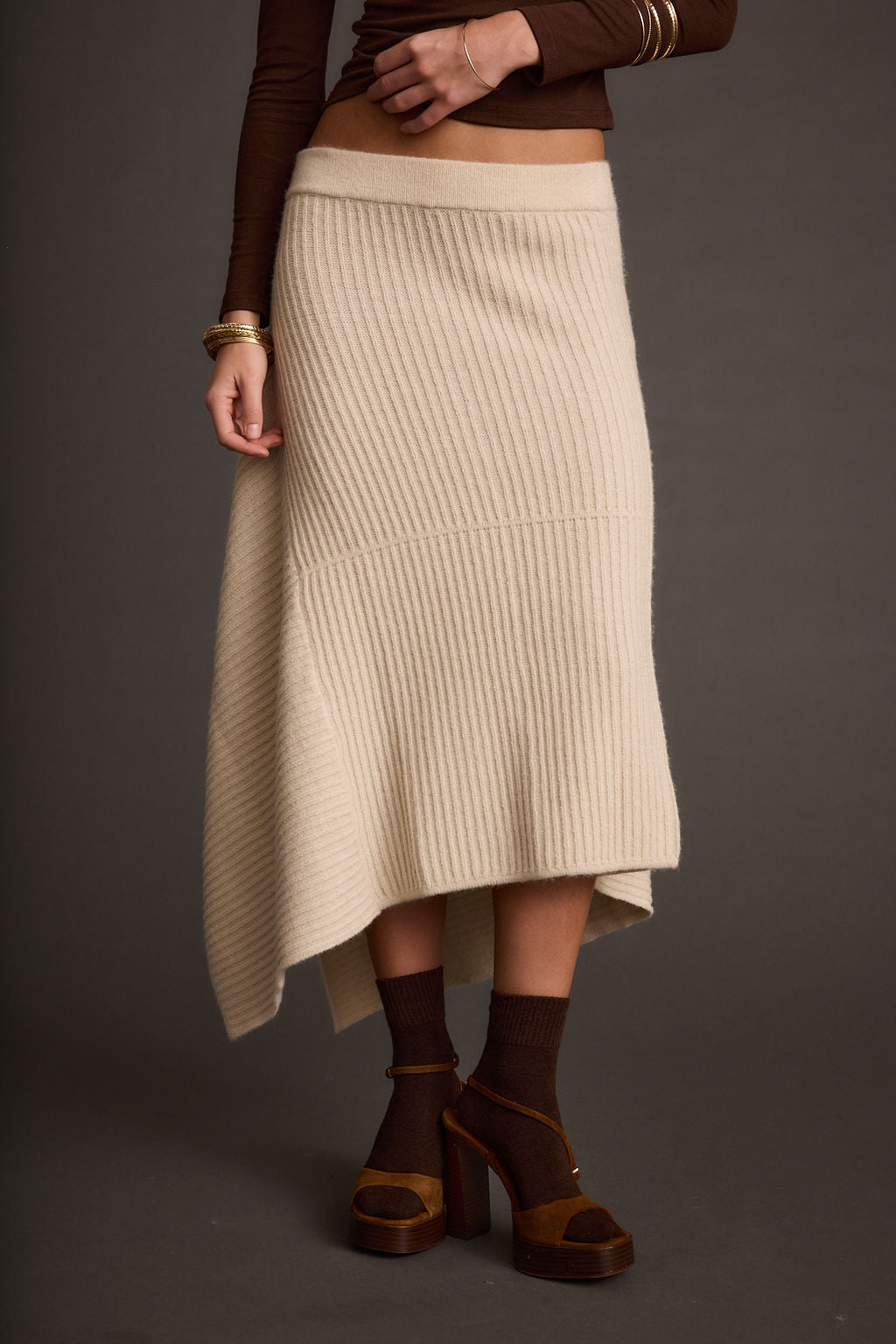 Mod Cream Asymmetrical Skirt