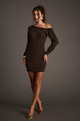 Margaret Mocha Sweater Mini Dress