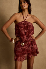Mariana Mulberry Paisley Mini Dress