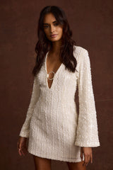 Nerina White Sequin Mini Dress