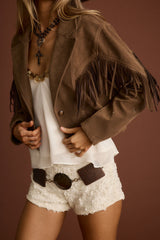 Nirvana Brown Vegan Suede Jacket