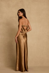 Natalia Bronze Strapless Maxi Dress