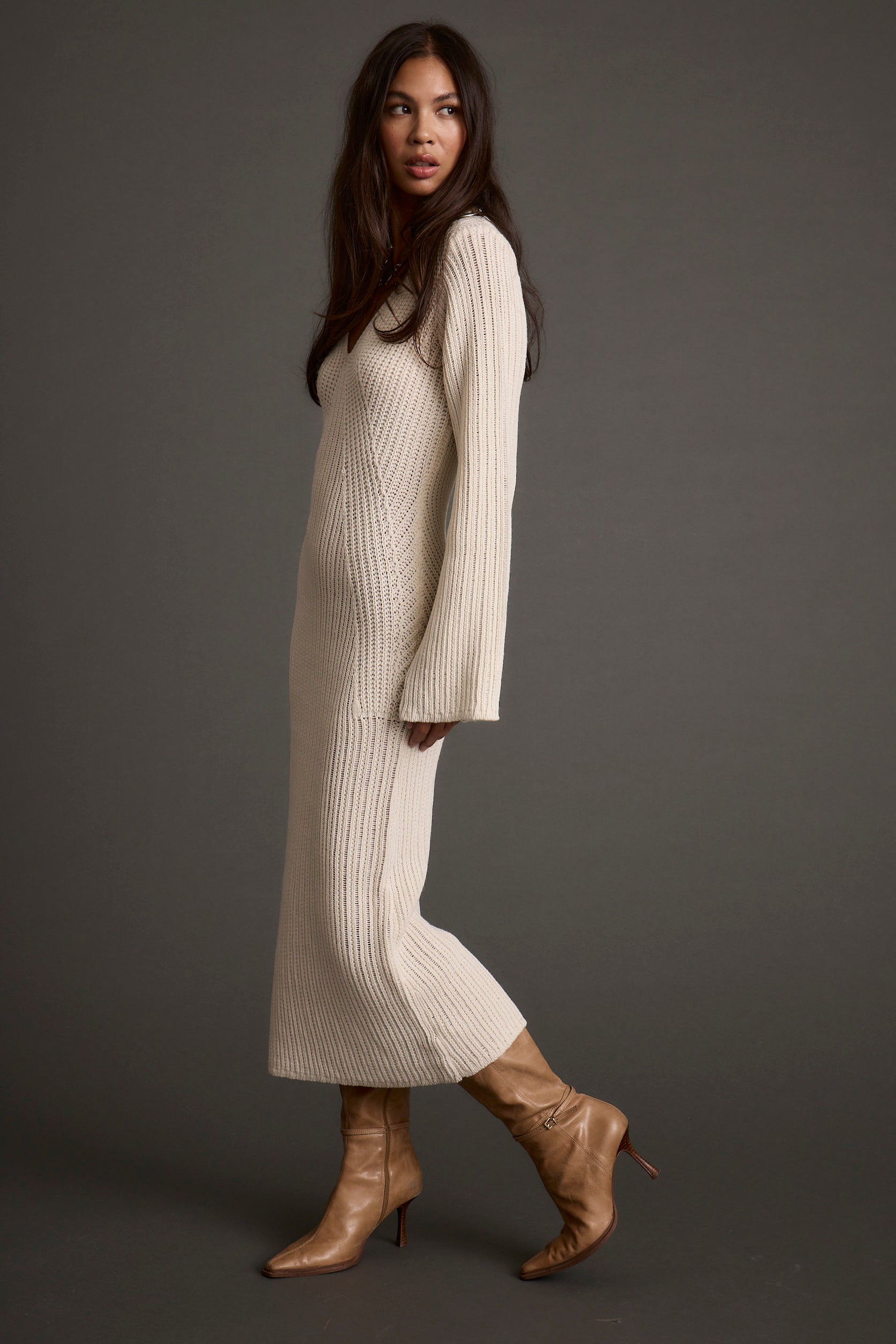 Nolita Cream Midi Sweater Dress