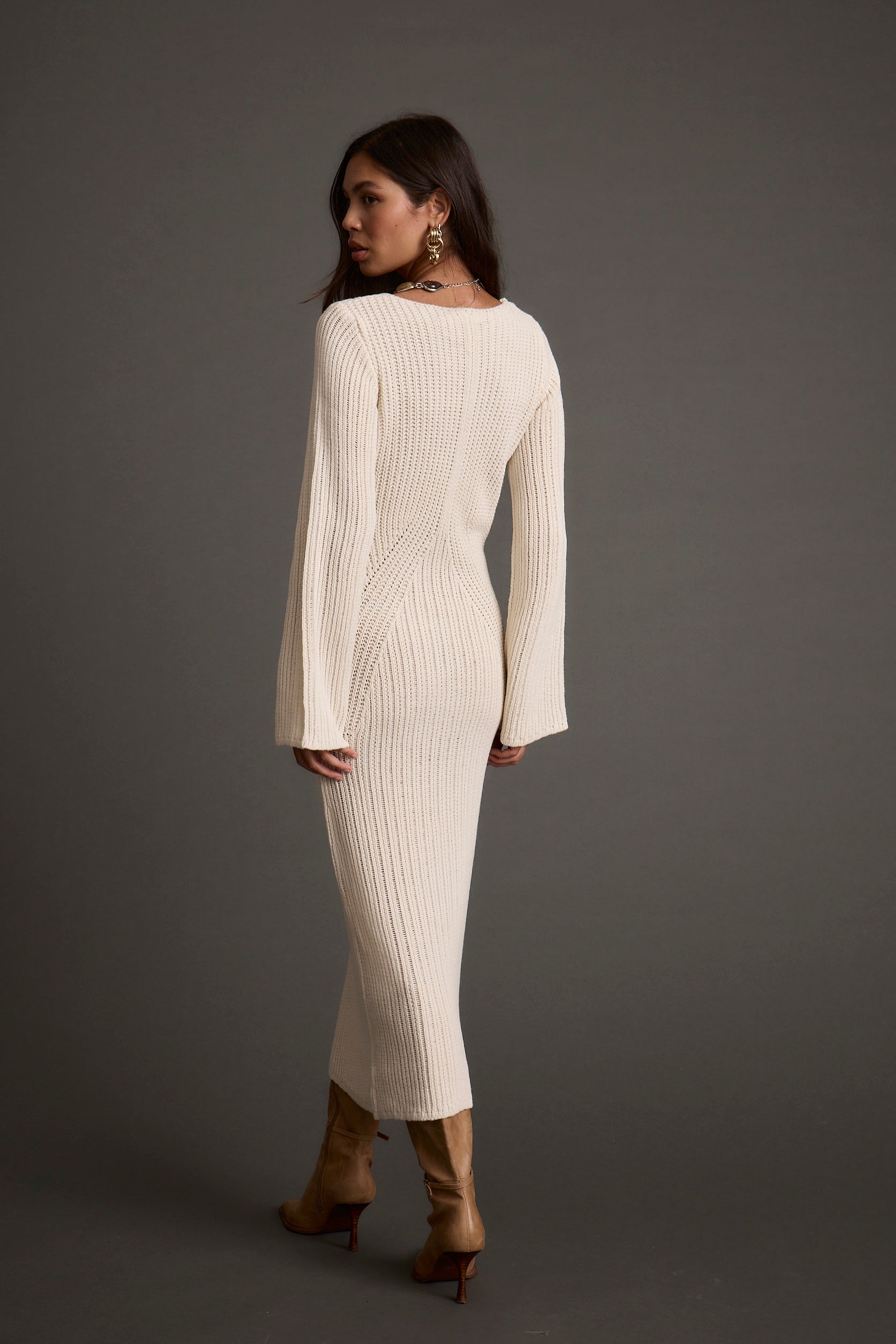 Nolita Cream Midi Sweater Dress
