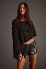 Oasis Black Rhinestone Shawl