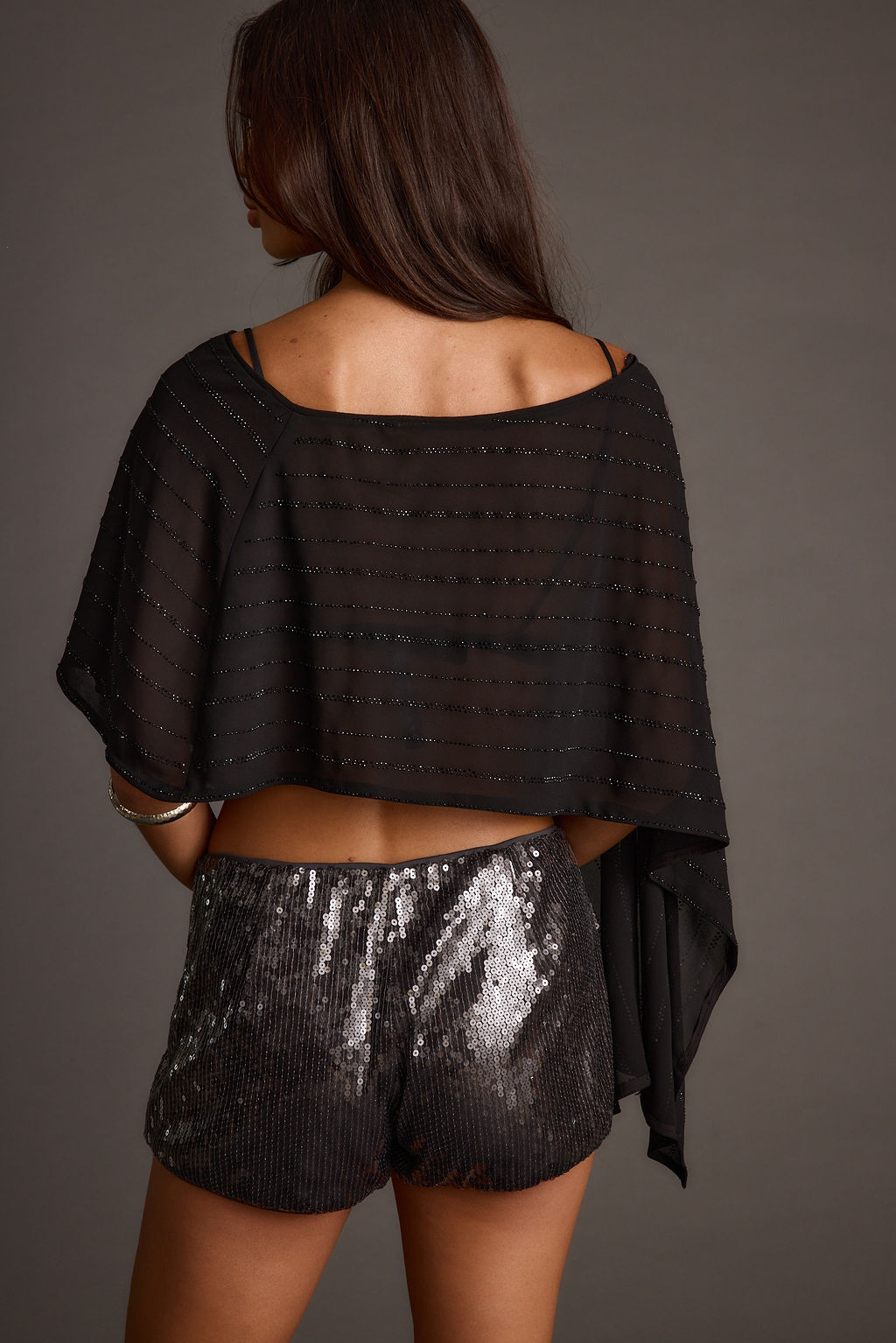 Oasis Black Rhinestone Shawl