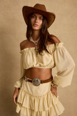 Panama Baby Yellow Chiffon Top