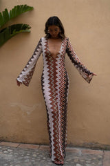 Palermo Crochet Plunge Maxi Dress