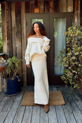 Pamela Beige Sweater Maxi Skirt