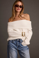 Pamela Ivory Off the Shoulder Sweater