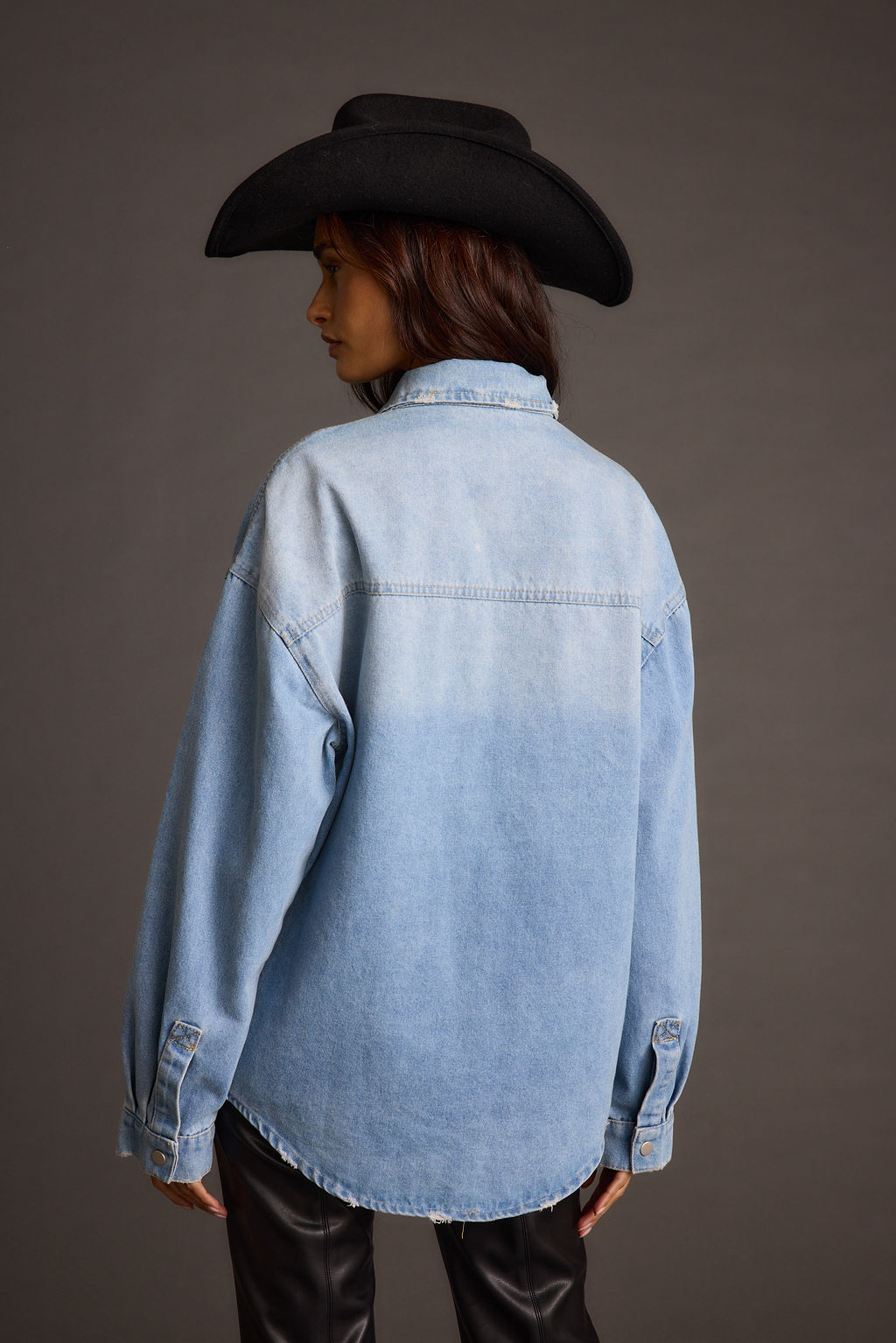 Rocky Light Denim Button Down Top