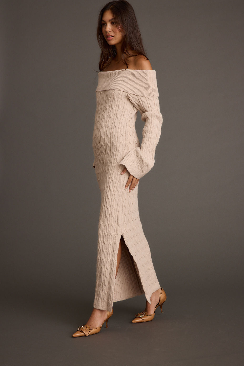 Rhiannon Dusty Rose Sweater Maxi Dress
