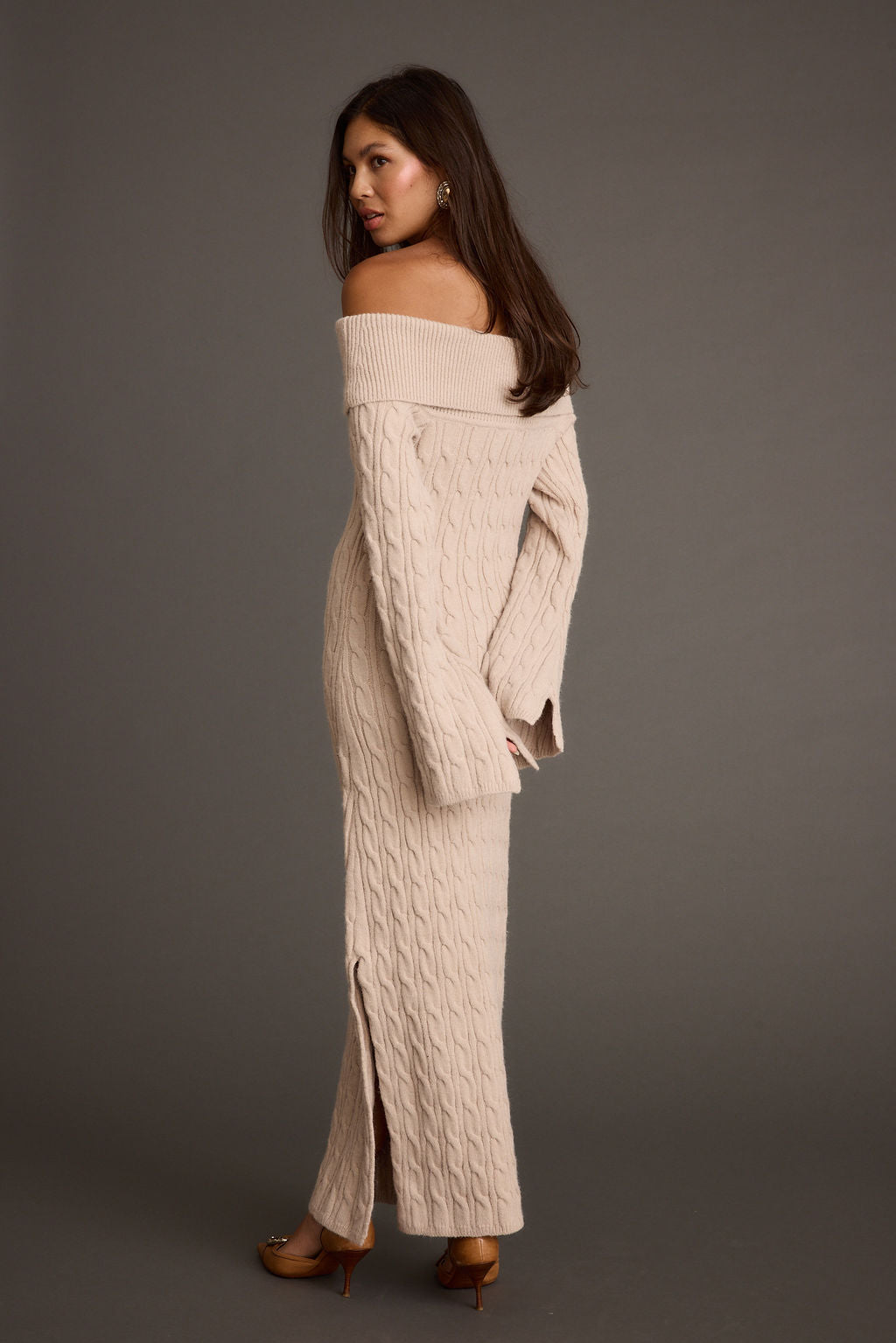Rhiannon Dusty Rose Sweater Maxi Dress