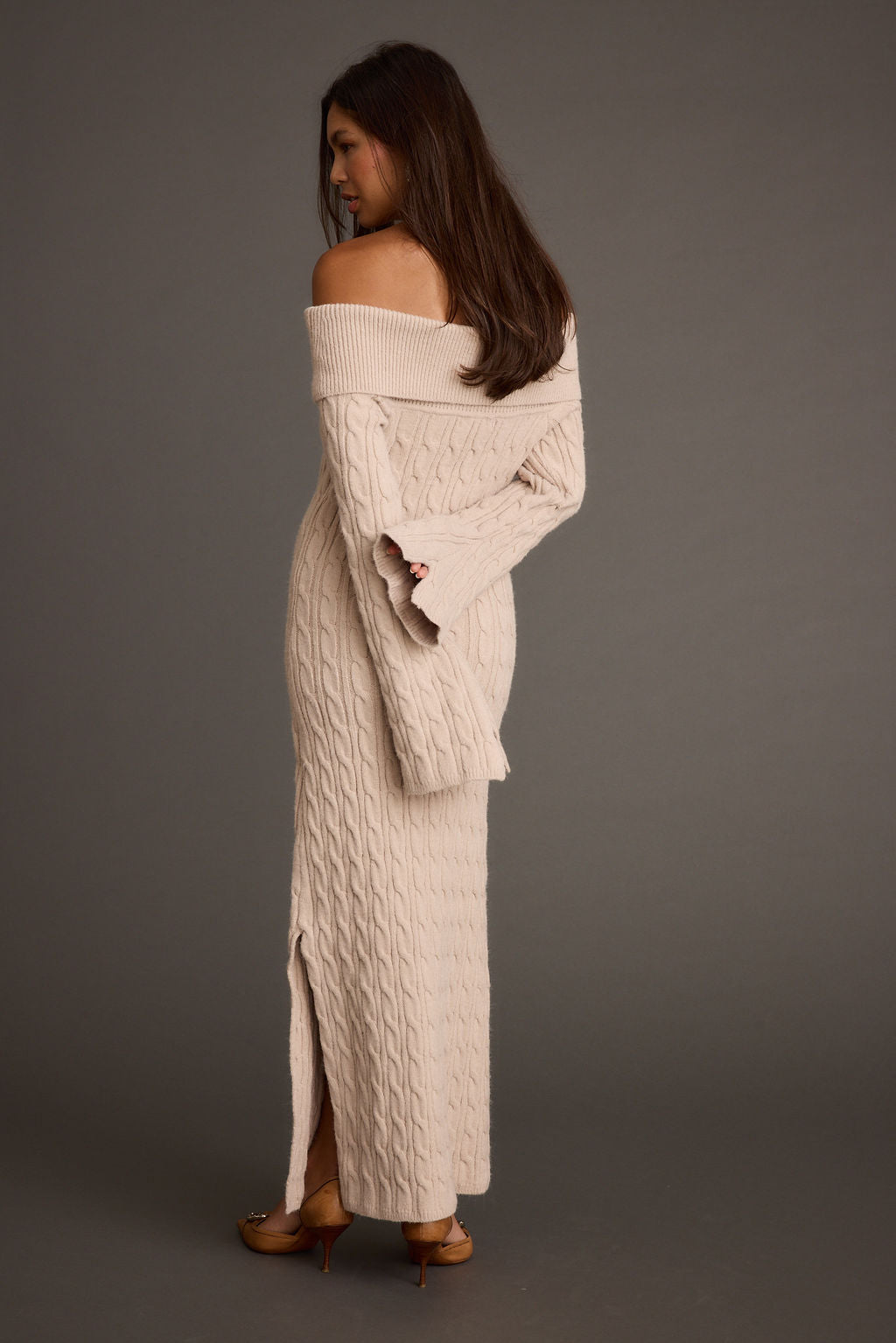 Rhiannon Dusty Rose Sweater Maxi Dress